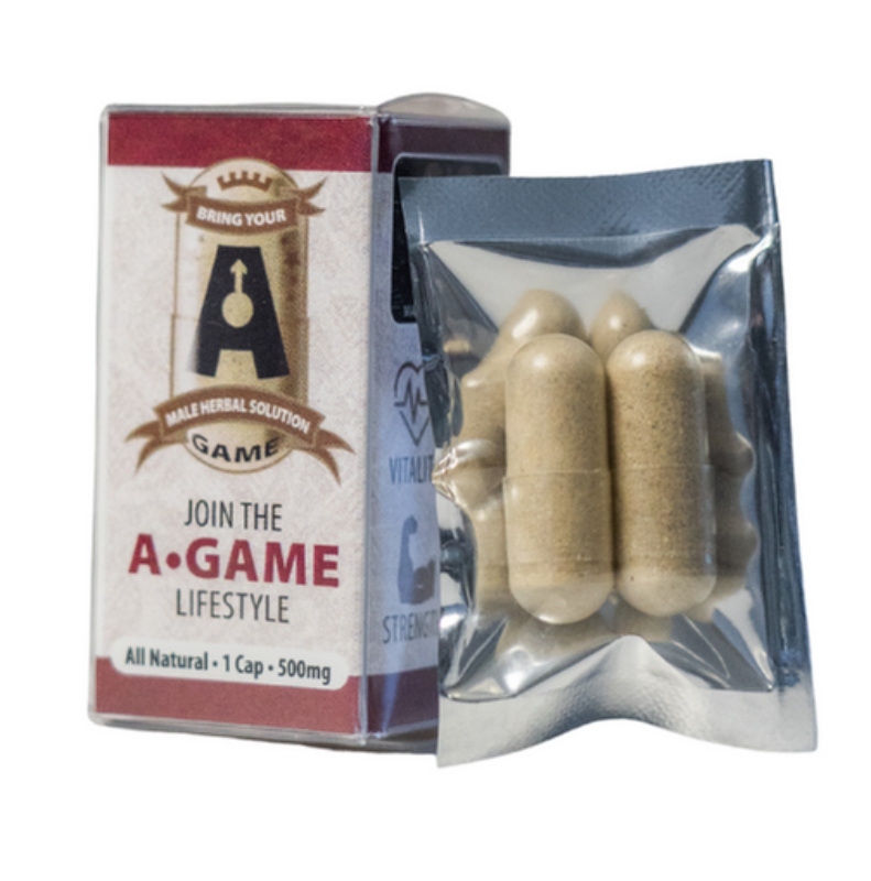 A-GAME Male Herbal Solution - 1 WEEK Supply  2 Capsules (Take 1 A-Game  Every 3 Days) - A-Game